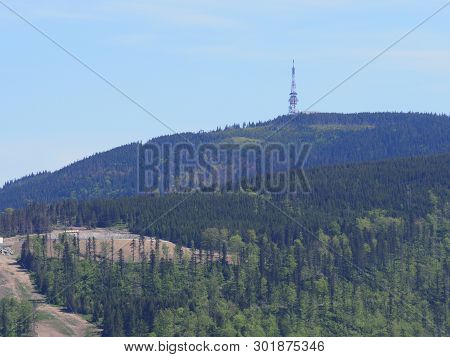 Mount Skrzyczne Landscapes Seen From Salmopol Pass The Highest In Silesian Beskids Mountains Near Eu