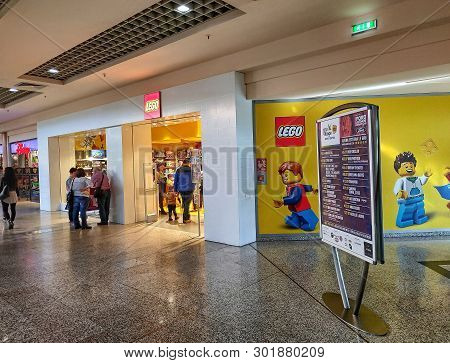 The Lego Store At A Shopping Mall.