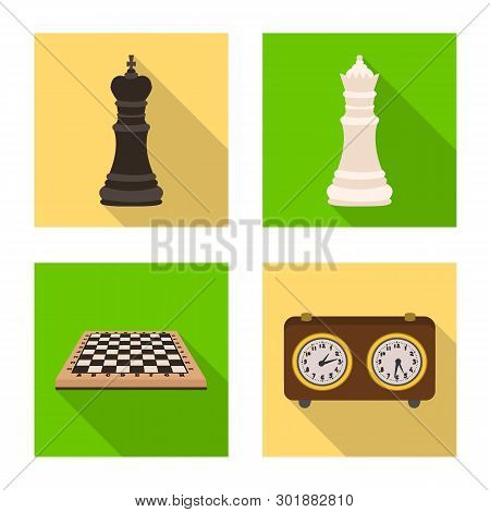 Vector Design Of Checkmate And Thin Logo. Collection Of Checkmate And Target Stock Symbol For Web.