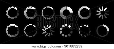 Round Loader. Progressive Internet Buffering Upload Loading Website Interface Sign Vector Isolated I