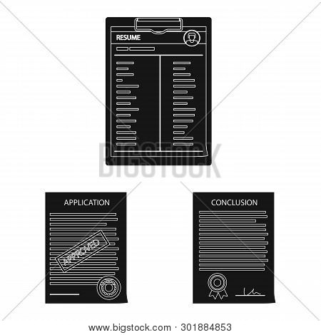Isolated Object Of Form And Document Symbol. Set Of Form And Mark Stock Vector Illustration.