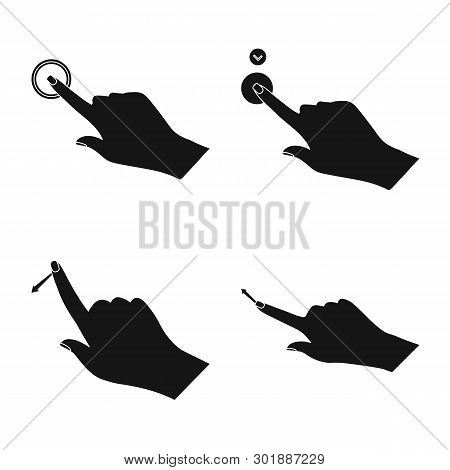 Vector Design Of Touchscreen And Hand Icon. Set Of Touchscreen And Touch Vector Icon For Stock.