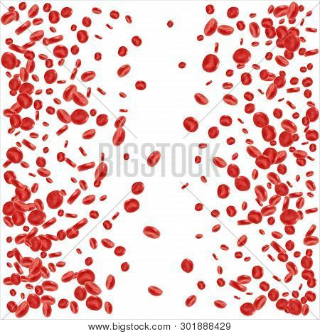 Red Blood Cell Flowing In Vein Or Artery. Vector Illustration. Healthcare And Medical Zoom Concept.