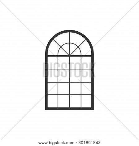 Arched Window Icon Isolated. Flat Design. Vector Illustration