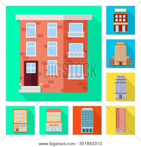 Isolated Object Of Municipal And Center Symbol. Set Of Municipal And Estate   Vector Icon For Stock.