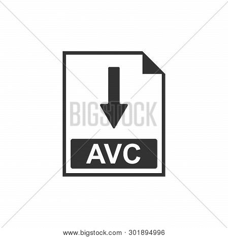 Avc File Document Icon. Download Avc Button Icon Isolated. Flat Design. Vector Illustration