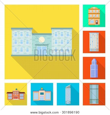 Isolated Object Of Municipal And Center Symbol. Set Of Municipal And Estate   Stock Vector Illustrat