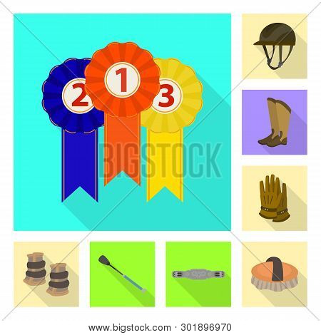 Vector Design Of Track And Racing  Sign. Collection Of Track And Riding Vector Icon For Stock.