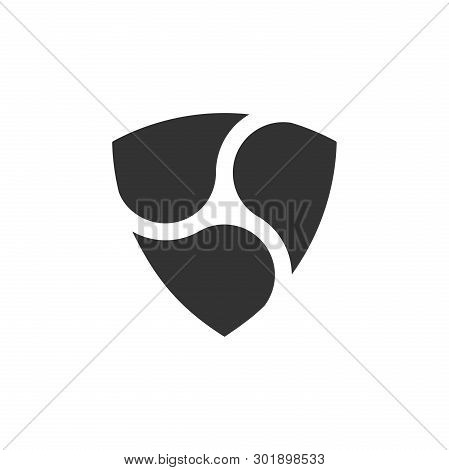 Cryptocurrency Coin Nem Xem Icon Isolated. Physical Bit Coin. Digital Currency. Altcoin Symbol. Bloc