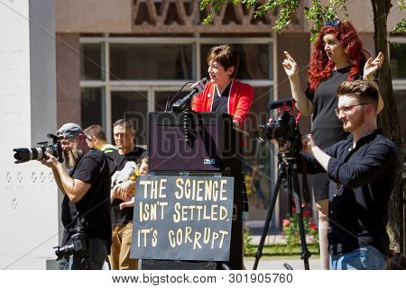Phoenix, Arizona- May 18- Az Rep. Nancy Barto Speaks At Arizona March For Medical Freedom At The Sta