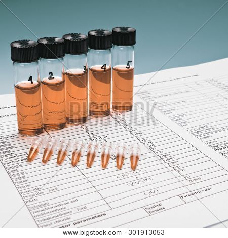 Samples For Analysis On Neutral Background, Toned Image