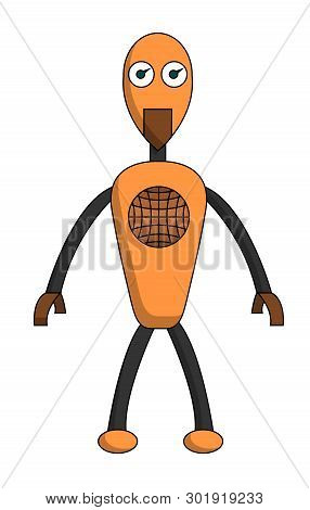 Robot Boy Cartoon Character. Isolated Stock Vector Illustration