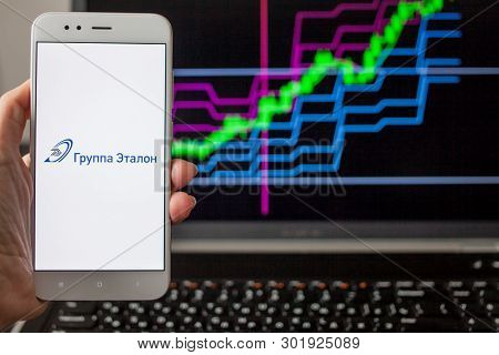 Saint Petersburg, Russia - May 14, 2019: Logo Of The Russian Company Etalon Group On The Smartphone 