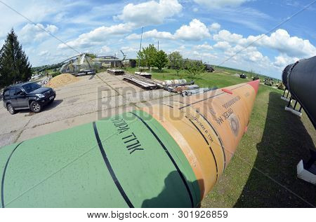 Soviet Strategic Nuclear Forces Museum. Antiballistic missile 52T6 . Element A-135 system attiballistic defense (tested at Saryshagan,Kazakhstan< Balkhash Lake bank). POBUGSKOE, UKRAINE - May 14, 2019