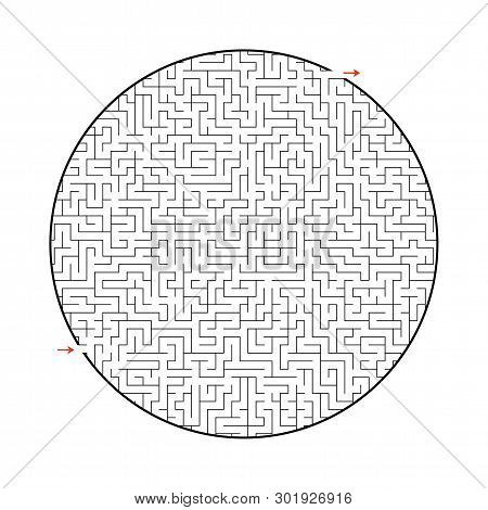 Difficult Big Maze. Game For Kids And Adults. Puzzle For Children. Labyrinth Conundrum. Find The Rig