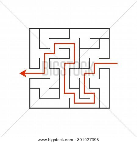 Abstact Labyrinth. Educational Game For Kids. Puzzle For Children. Maze Conundrum. Find The Right Pa