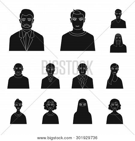Vector Design Of Photo And Character  Sign. Set Of Photo And Face Stock Symbol For Web.