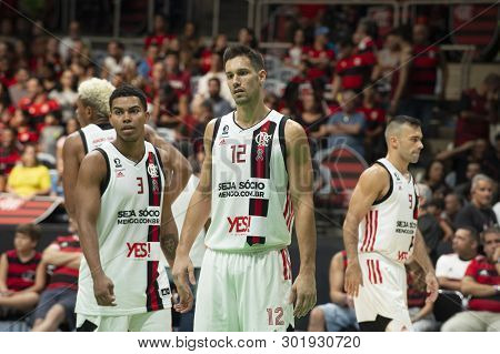 Rio, Brazil - May 19, 2019: Mineiro Players During Flamengo Vs. Franca For The First Play-off Of The