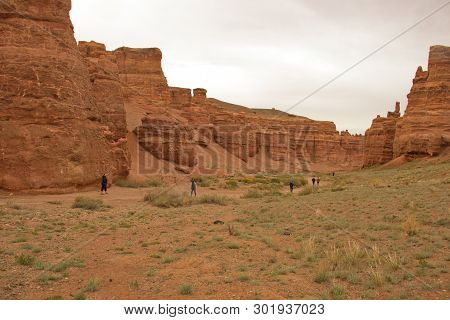 Sharyn Canyon, Kazakhstan - May 3, 2019: Canyon Walk