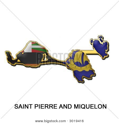 Saint Pierre és Miquelon fém kitűző jelvény