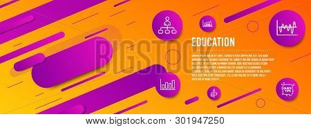 Header Banner. Stock Analysis, Management And Block Diagram Icons Simple Set. Report Diagram, Infogr