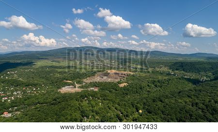 Quarry For The Extraction Of Stone And Sand. View From Above.