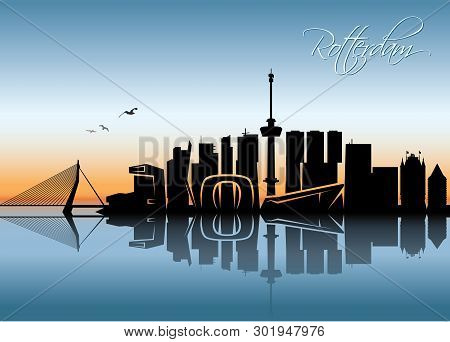 Rotterdam Skyline - Netherlands - Vector Illustration - Vector