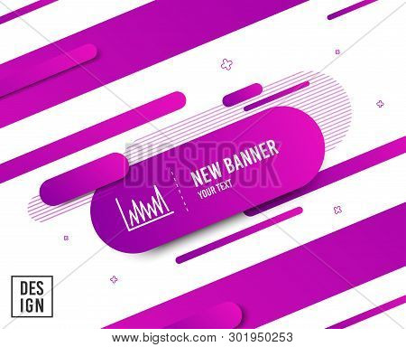 Line Chart Icon. Financial Growth Graph Sign. Stock Exchange Symbol. Diagonal Abstract Banner. Linea