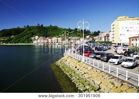 RIBADESELLA, ASTURIAS, SPAIN - MAY 15, 2019: Harbour and resort of Ribadesella, Spain, Europe