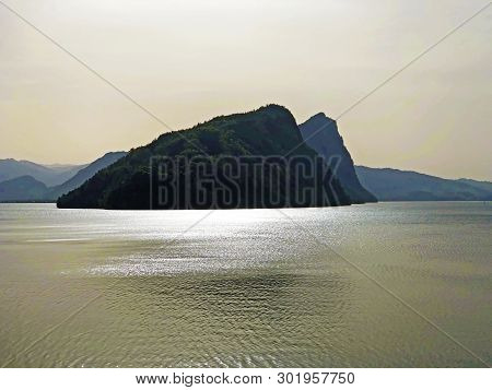 Isolated Mountain Bürgenberg (buergenberg Or Burgenberg) And The Top Of Bürgenstock (buergenstock Or