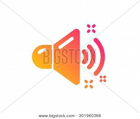 Loud Sound Icon. Music Sound Sign. Musical Device Symbol. Classic Flat Style. Gradient Loud Sound Ic