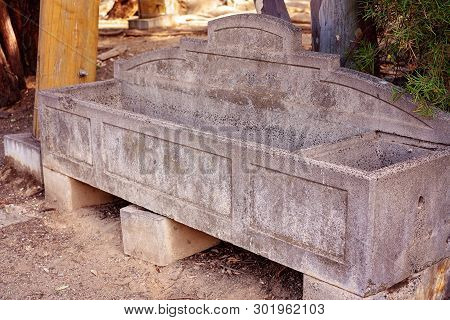 Vintage Water Trough From A Bygone Era, No Longer In Use, At An Abandoned Australian Gold Mine