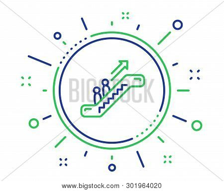 Escalator Line Icon. Elevator Sign. Shopping Stairway Symbol. Quality Design Elements. Technology Es