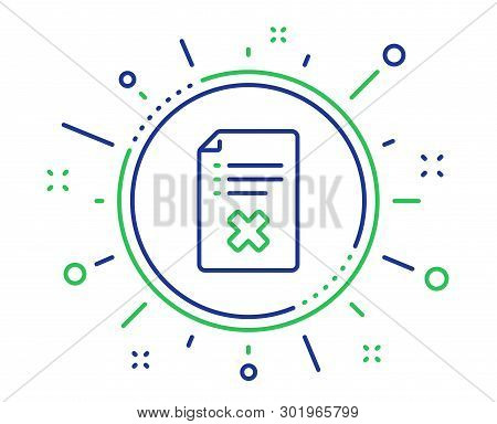 Reject File Line Icon. Decline Document Sign. Delete File. Quality Design Elements. Technology Rejec