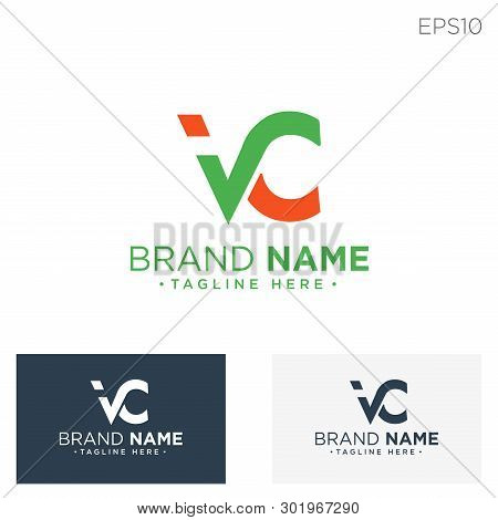Monogram Initial Vc, Vc, Vc Logo Template Black Color Vector Illustration