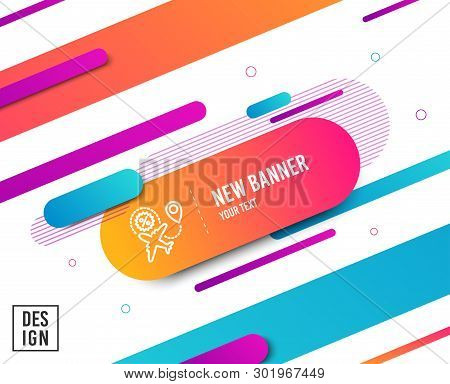 Flight Sale Line Icon. Shopping Discount Sign. Clearance Symbol. Diagonal Abstract Banner. Linear Fl