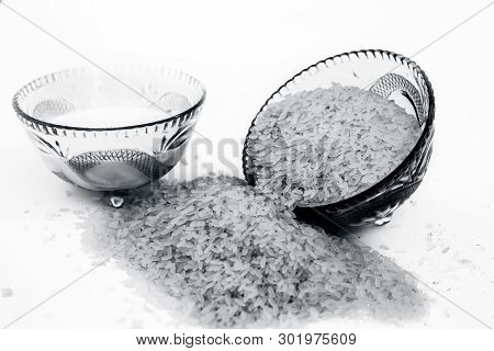 Ingredients To Make Popular Dessert Dish Kiribath Made With Rice And Milk.the Main Ingredients Of Th