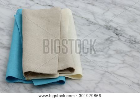 Trendy And Beautiful Linen Hemstitch Napkins Styled On Antique Carrara Marble N