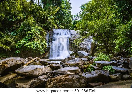 Background Wallpaper Nature Forest Hill Waterfall. Thailand Doi Inthanon. Travel Nature. Travel Rela