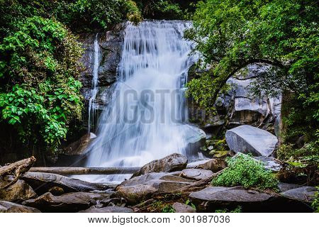 Background Wallpaper Nature Forest Hill Waterfall. Thailand Doi Inthanon. Travel Nature. Travel Rela