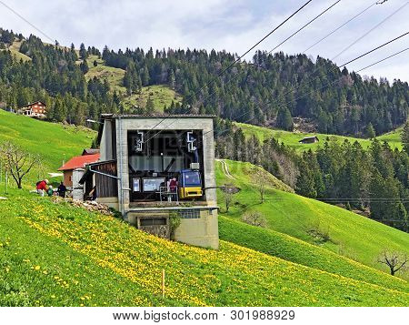 Vitznau-hinterbergen Cable Car Or Luftseilbahn Vitznau-hinterbergen On The Slopes Of The Rigi Mounta