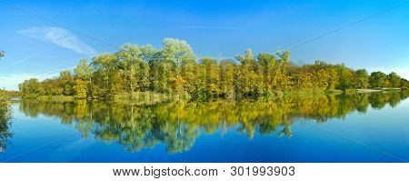 Panoramic View Of The River To The Island, Novomoskovsk Ukraine