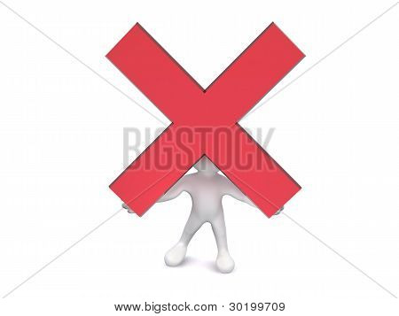 3D uomo croce rossa