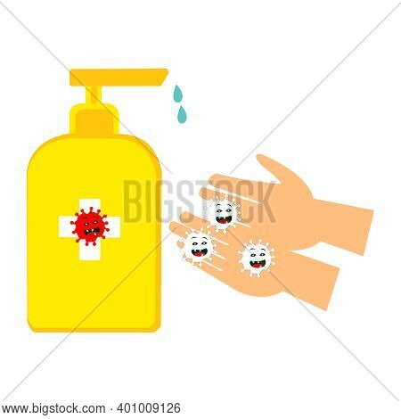 Disenfection, A Hand Sanitizer Poster Vector Illustration