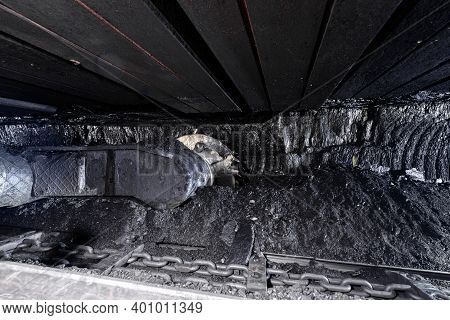 Extraction Of Coal By Underground Method. Coal Shearer.