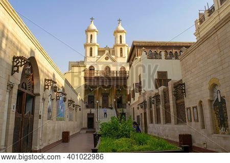 Cairo - Egypt - October 03, 2020: Old Beautiful Orthodox Church In Cairo. Christian Coptic Hanging C