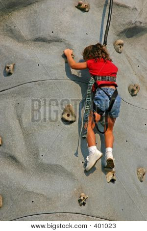 Girl Climbing Rock Wall #2