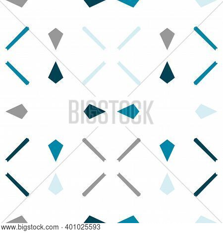 Seamless Blue, Grey Colored Tileable Pattern. Textured Background In Ornamental Style. Tileable Past