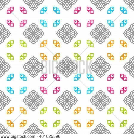 Seamless Decorative Pattern. Beautiful Geometric Background In Ornamental Style. Tileable Pastel Col