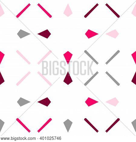 Seamless Pastel Colored Tileable Pattern In Pink, Grey Color. Textured Background In Ornamental Styl